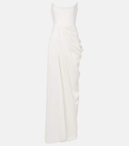 Bridal draped crÃªpe bustier gown - Alex Perry - Modalova