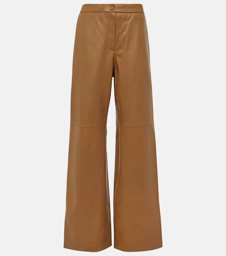 High-rise leather wide-leg pants - Yves Salomon - Modalova