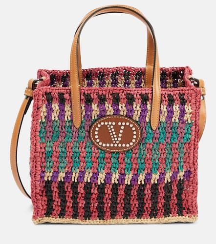 VLogo Signature Small raffia tote bag - Valentino Garavani - Modalova