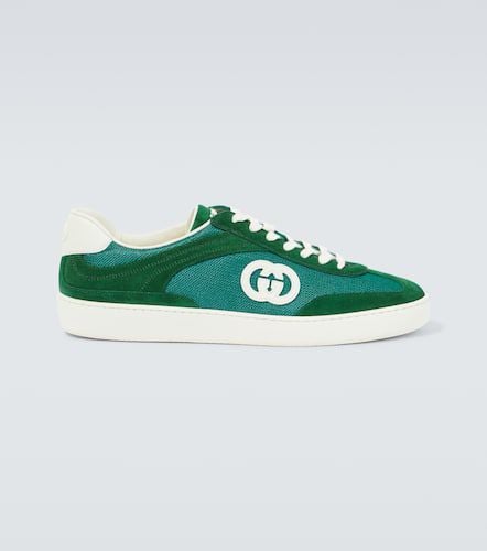 Interlocking G suede and canvas sneakers - Gucci - Modalova