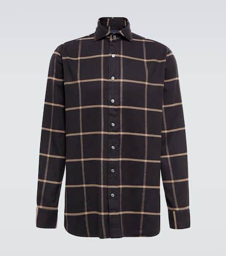 Checked cotton-blend twill shirt - Lardini - Modalova