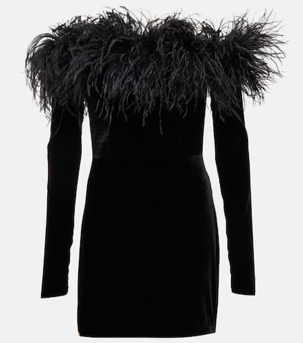Feather-trimmed velvet minidress - Alessandra Rich - Modalova