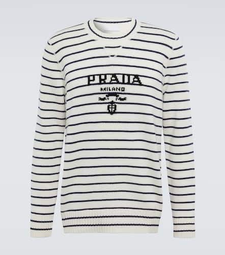 Logo striped wool and cashmere sweater - Prada - Modalova