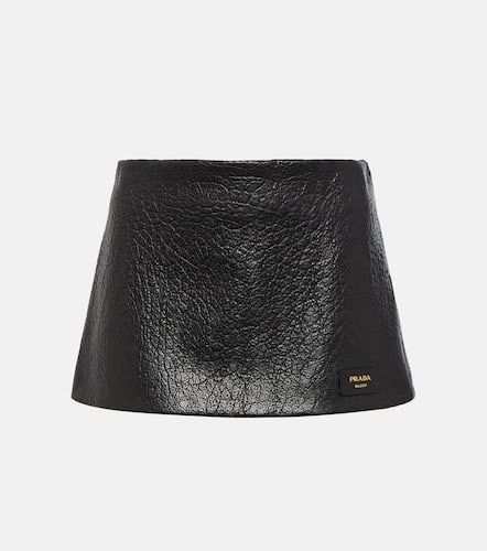 Prada Low-rise leather miniskirt - Prada - Modalova