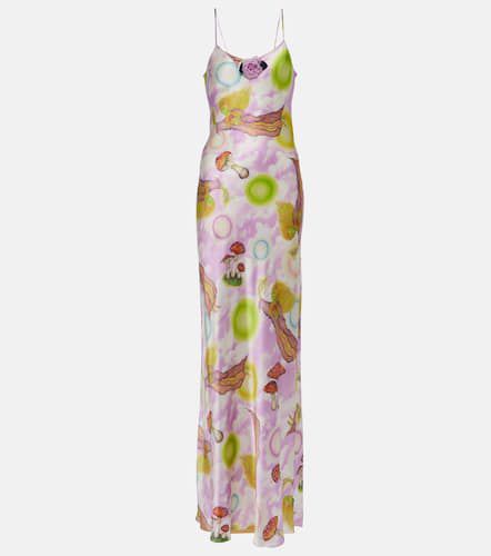 Floral-appliquÃ© printed silk slip dress - Rodarte - Modalova