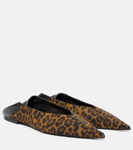 Nour leopard-print leather-trimmed mules - Saint Laurent - Modalova