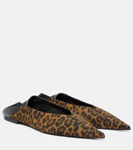 Nour leopard-print leather-trimmed mules - Saint Laurent - Modalova