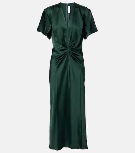 Gathered crÃªpe satin midi dress - Victoria Beckham - Modalova