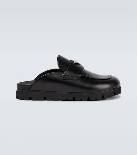 Prada Logo leather mules - Prada - Modalova