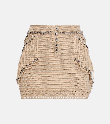 Embellished cotton crochet-knit miniskirt - Rabanne - Modalova