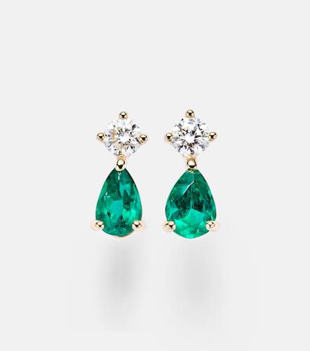 Kt gold earrings with emeralds and diamonds - Anita Ko - Modalova
