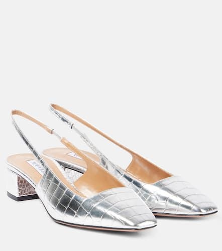 Ginza croc-effect leather slingback pumps - Aquazzura - Modalova