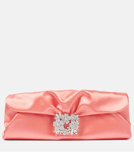 Clutch Efflorescence de satén adornado - Roger Vivier - Modalova