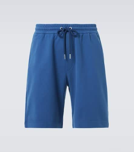 Shorts in jersey di cotone con denim - Moncler - Modalova