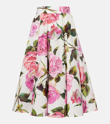 Floral cotton midi skirt - Dolce&Gabbana - Modalova