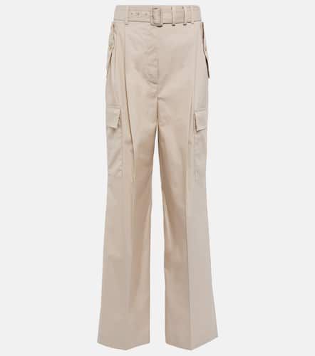 High-rise wide-leg cotton-blend cargo pants - Prada - Modalova