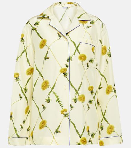 Floral silk poplin pajama shirt - Burberry - Modalova