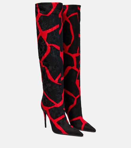 Jacquard giraffe-print knee-high boots - Dolce&Gabbana - Modalova