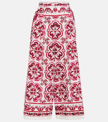 Printed high-rise cotton poplin culottes - Dolce&Gabbana - Modalova