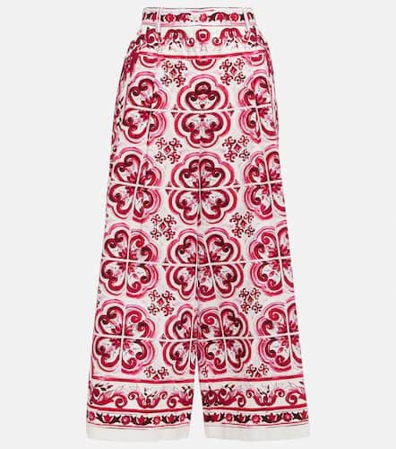 Printed high-rise cotton poplin culottes - Dolce&Gabbana - Modalova