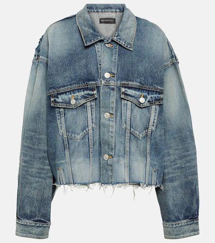 Distressed oversized denim jacket - Balenciaga - Modalova