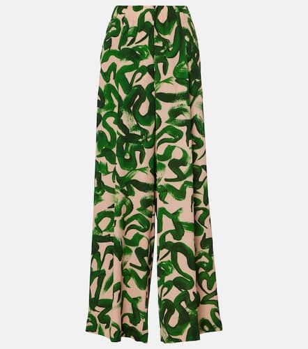 Pantalones anchos de tiro alto estampados - Dries Van Noten - Modalova