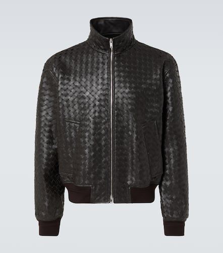 Giacca blouson in pelle Intrecciato - Bottega Veneta - Modalova