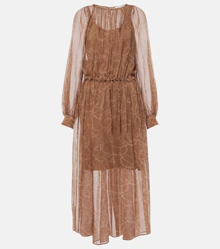 Sheer silk georgette midi dress - Max Mara - Modalova