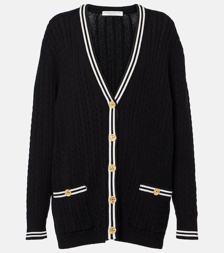 Cable-knit cotton cardigan - Alessandra Rich - Modalova