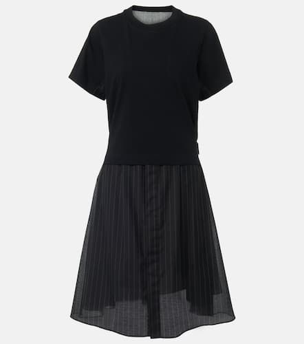 Sacai Robe en coton et organza - Sacai - Modalova