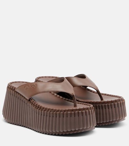 Nama leather platform thong sandals - Chloe - Modalova