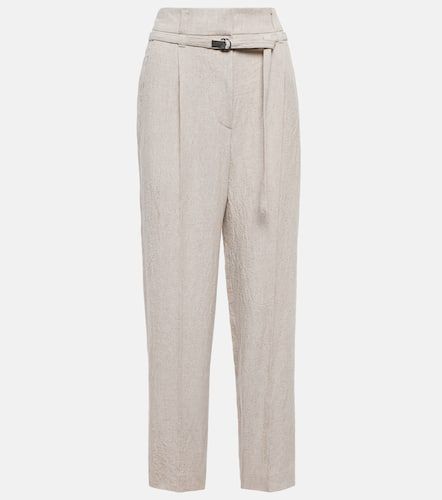 Pantalones tapered de lino - Brunello Cucinelli - Modalova