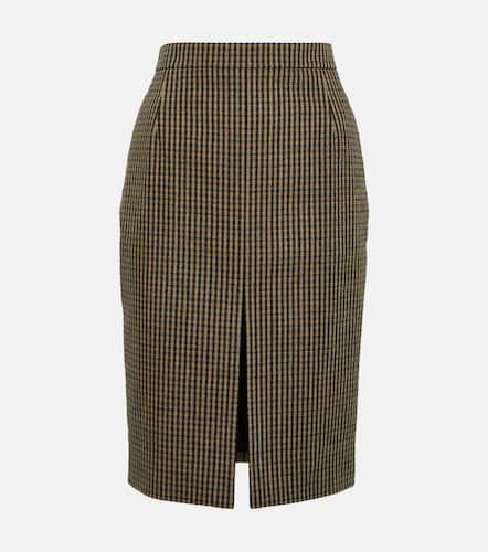 Vichy wool-blend pencil skirt - Saint Laurent - Modalova
