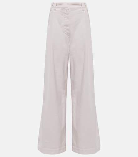 Pleated wide-leg cotton poplin pants - Brunello Cucinelli - Modalova