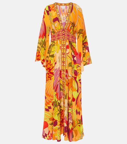 Embellished floral silk maxi dress - Camilla - Modalova