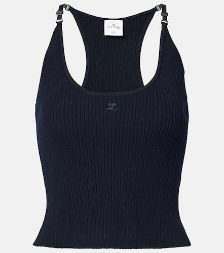 CourrÃ¨ges Logo ribbed-knit tank top - Courreges - Modalova