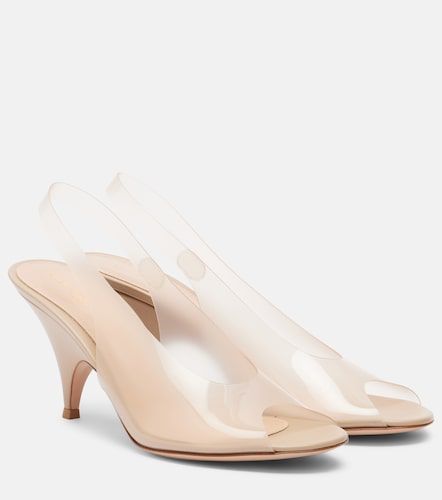 Leather-trimmed slingback sandals - Gianvito Rossi - Modalova