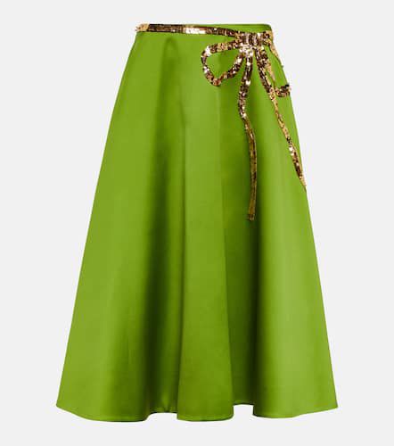 Embellished duchesse satin midi skirt - Valentino - Modalova