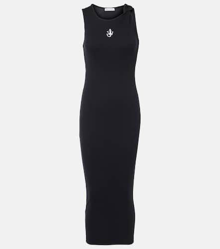 Logo embroidery cotton jersey maxi dress - JW Anderson - Modalova