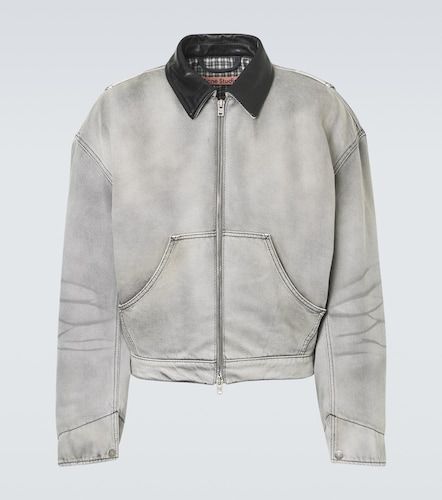Leather-trimmed denim jacket - Acne Studios - Modalova