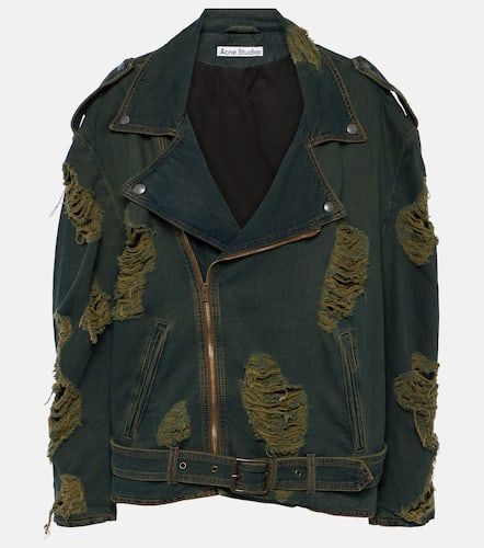 Distressed denim biker jacket - Acne Studios - Modalova