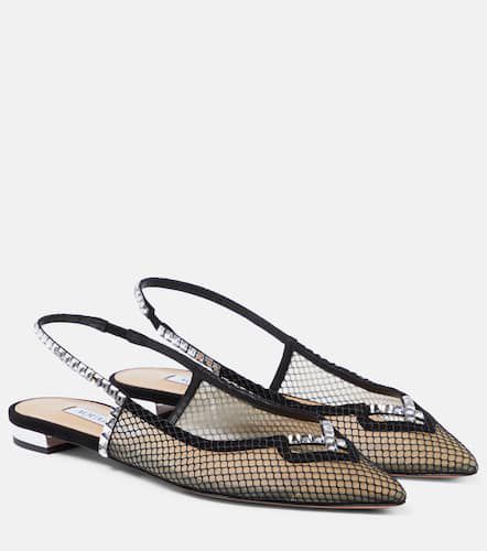 Forbidden Love mesh and suede slingback flats - Aquazzura - Modalova