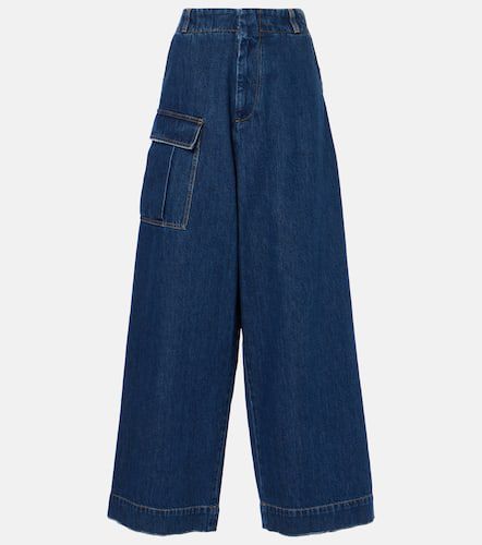 Mid-rise denim wide-leg pants - Plan C - Modalova