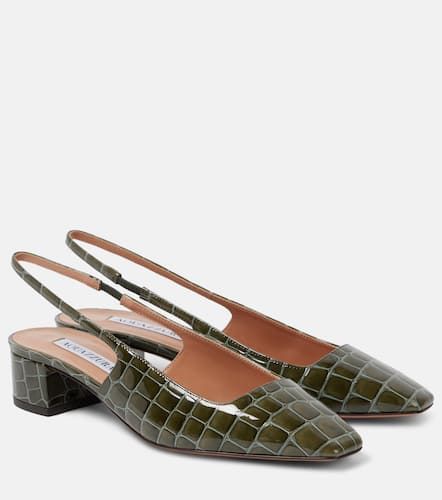 Ginza 35 croc-effect leather slingback pumps - Aquazzura - Modalova