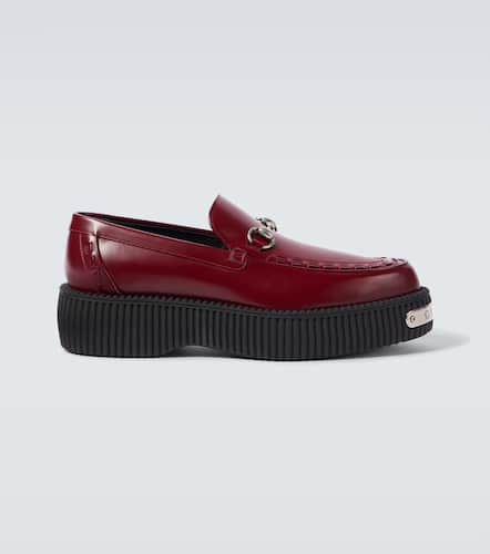 Horsebit leather platform loafers - Gucci - Modalova