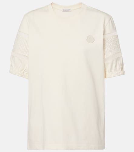 Moncler T-shirt in cotone con pizzo - Moncler - Modalova