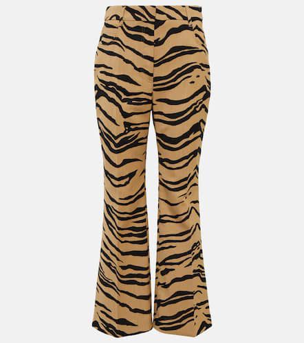 Tiger-print wool-blend flared pants - Stella McCartney - Modalova