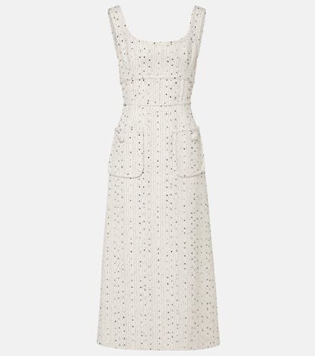 Vestido midi de tweed de mezcla de seda - Elie Saab - Modalova