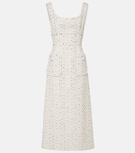 Vestido midi de tweed de mezcla de seda - Elie Saab - Modalova