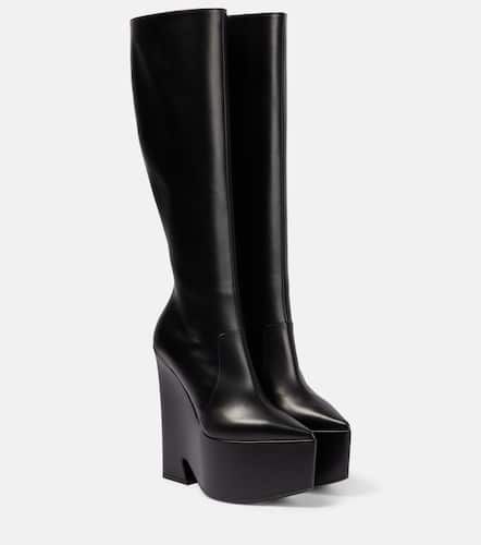 Tempest leather platform knee-high boots - Versace - Modalova